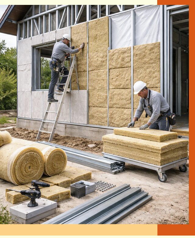 Утепление дома из ЛСТК в Нижнекамске от 5272 руб./м² — профессионально | ТепломастерНжм