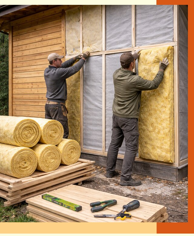 Утепление бани снаружи в Нижнекамске от 86182 руб. под ключ | ТепломастерНжм
