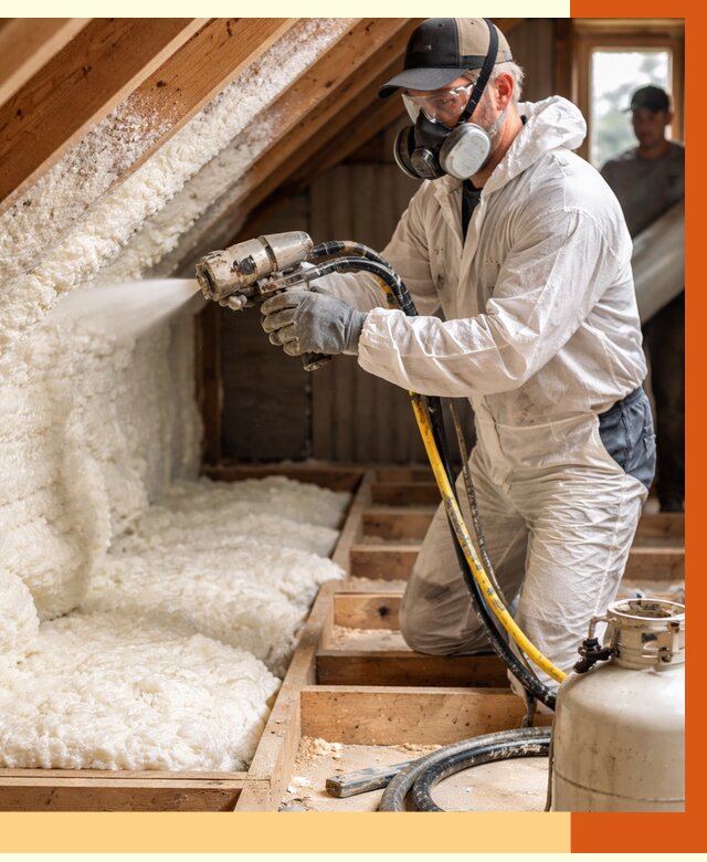 Утепление чердака ППУ в Нижнекамске от 8740 руб./м2 — услуга под ключ | ТепломастерНжм