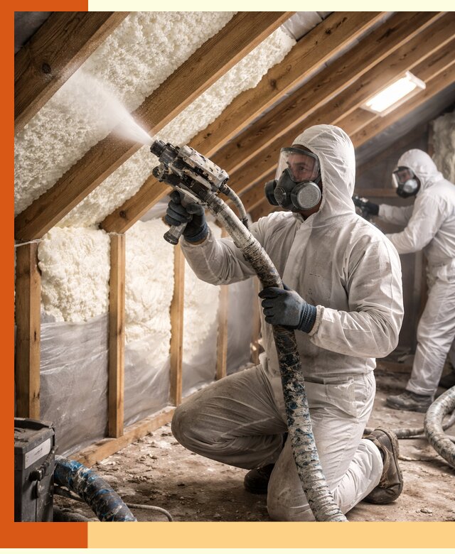 Утепление чердака пенополиуретаном (ППУ) в Нижнекамске