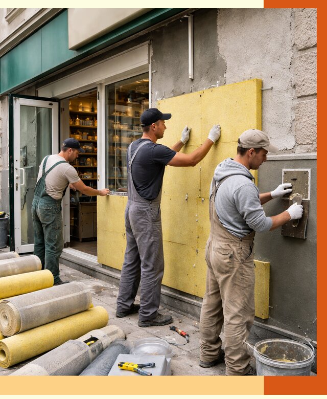 Утепление магазина в Нижнекамске от 4563 руб/м2 — цена, стены и снаружи | ТепломастерНжм