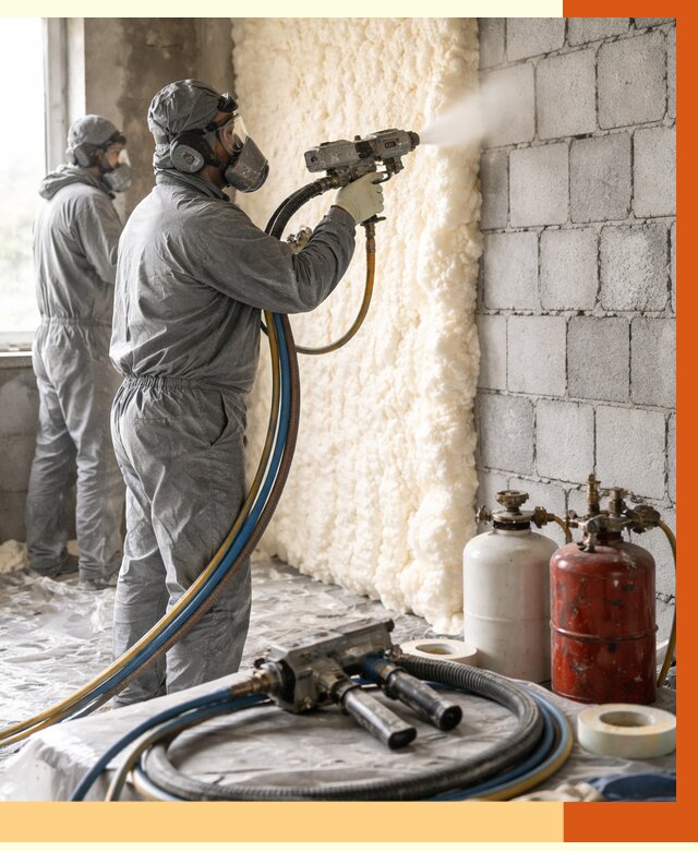 Утепление блочной стены ППУ в Нижнекамске от 4309 руб./м² — ТепломастерНжм