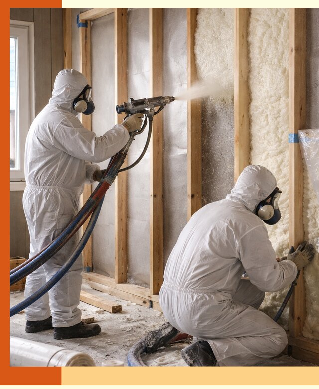 Утепление каркасной стены ППУ в Нижнекамске для домов и коттеджей