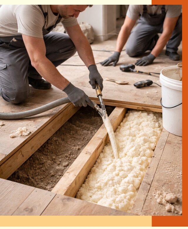 Заполнение пустот пола в Нижнекамске от 2738 руб. — утепление пустот пола под ключ | ТепломастерНжм
