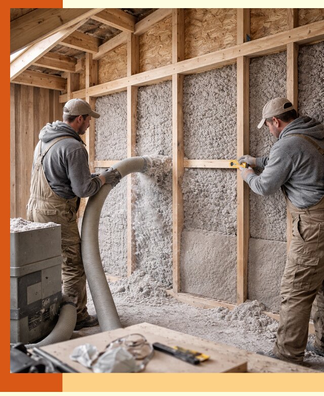 Утепление эковатой стен, потолков и перекрытий в Нижнекамске